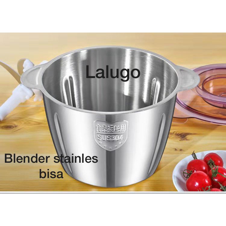 LALUGO Pisau blender daging Pisau chopper Hand Pisau Blender Press 2L Baja tahan karat Serbaguna Multifungsi