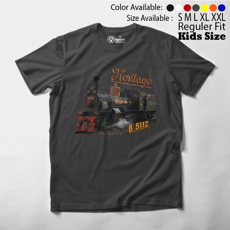 Baju Kaos Atasan Anak Laki-Laki Kereta Api Klasik Heritage KAI