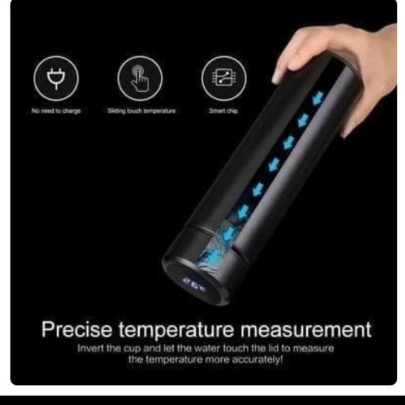 THUMBLER BOTOL MINUM LED DISPLAY TEMPERATUR SUHU / TERMOS AIR PANAS DINGIN LED 500ML