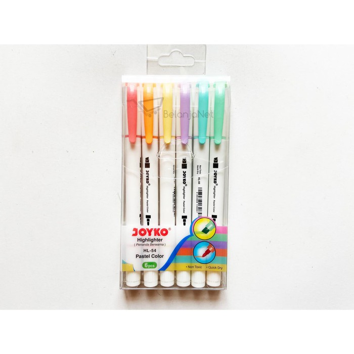 Highlighter | Penanda Joyko Warna Pastel 1 Set 6 Color HL-54