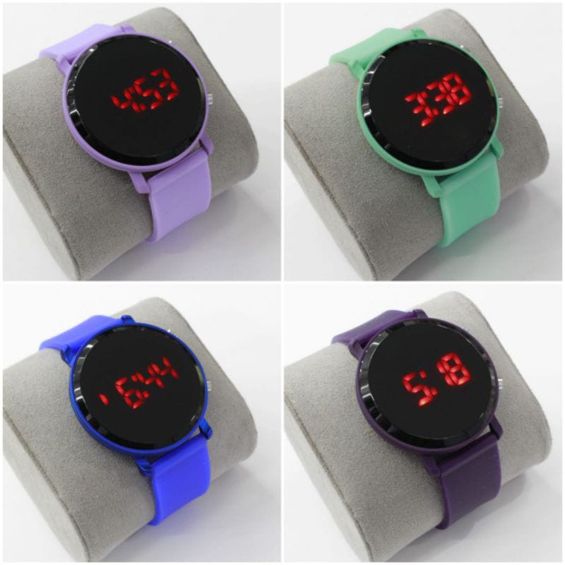 JAM TANGAN WANITA LED WATCH TERBARU 2021 STRAP RUBBER DIGITAL LD-15 CASE BULAT