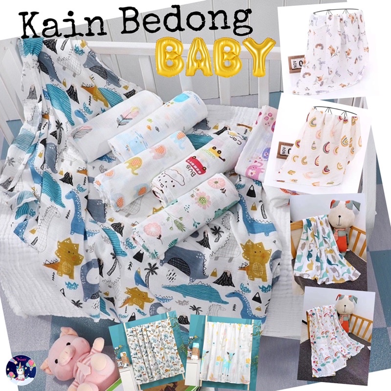 Kain bedong bayi aneka motif / Swaddle Bedong Mix / Bamboo Cotton Bedong bayi /Selimut bayi