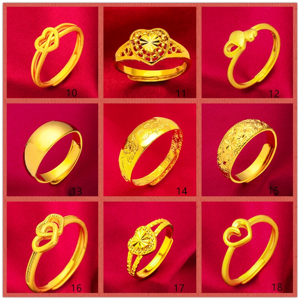 Cincin Emas Asli Kadar 700 Dewasa Desain 24K  Disesuaikan Gaya Minimalis Untuk Wanita