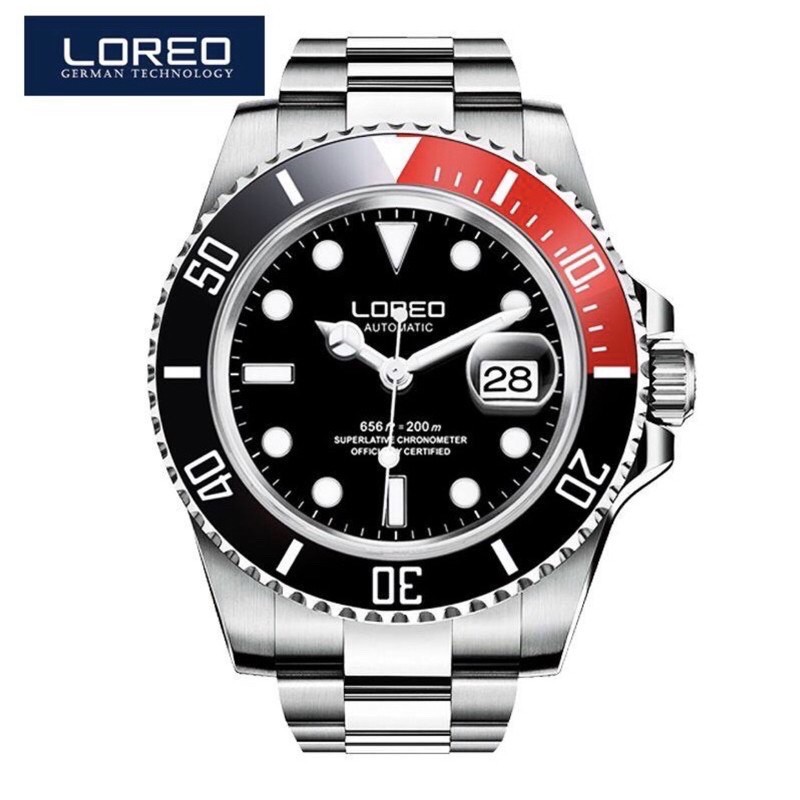 Jam Tangan Pria Automatic Loreo Submariner Cola Anti Air 200M Homage High Quality