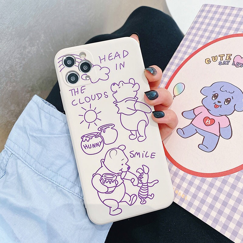 Casing Samsung A11 M11 A32 A52 A72 A50 A12 A50s A30s A02s A51 A20s A71 M40s A21s A31 A10s Cartoon Case Winnie the Pooh Funny Toys Alien Toy Story Straight Cube Cover-Y2（White）