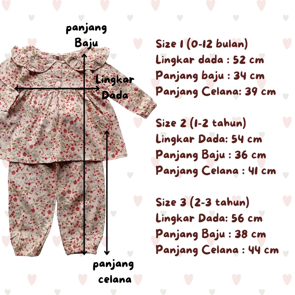 setelan oneset rayon anak balita bayi perempuan motif 1 2 3 tahun 0-12 bulan LULA / DAISY / anain ONESET RAYON SET