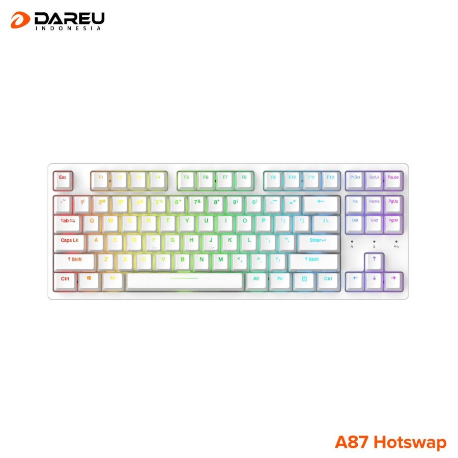 Dareu A87 White Hotswap Wireless RGB Mechanical Gaming Keyboard