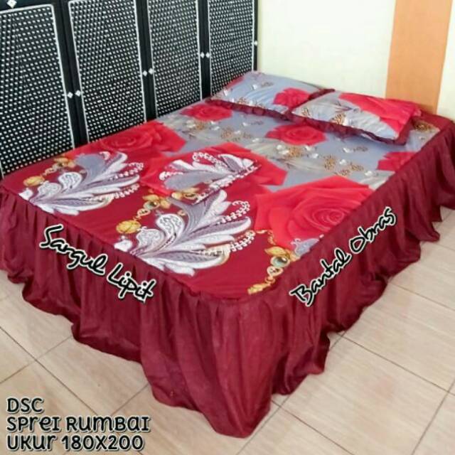 SPREI RUMBAI HOMEMADE MOTIF BUNGA MOTIF KARAKTER KARTUN MOTIF BEST SELLER SET SPREI RUMBAI