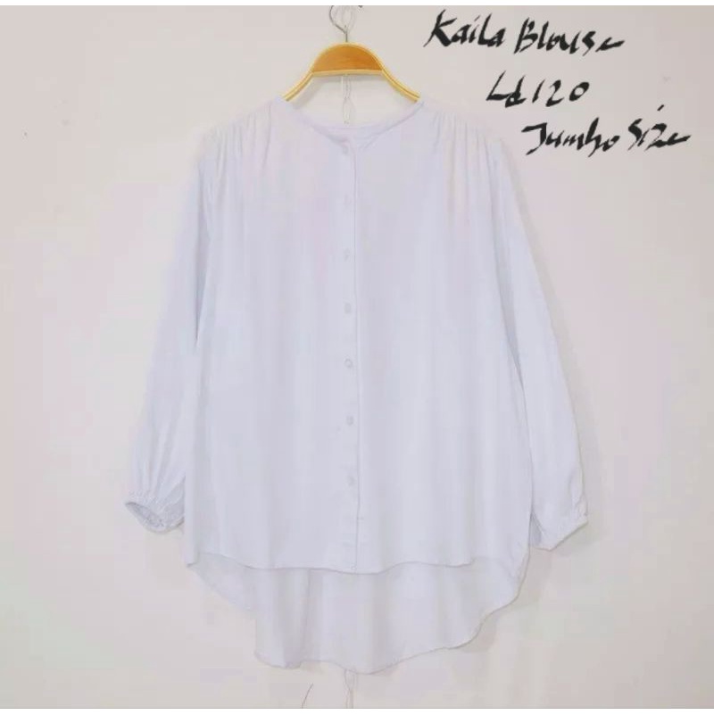 KAYLA BLOUSE/ATASAN JUMBO/BLOUSE JUMBO/LD120/BIG SIZE/ATASAN KEKINIAN/BUSUI/KANCING AKTIF/COD!!!