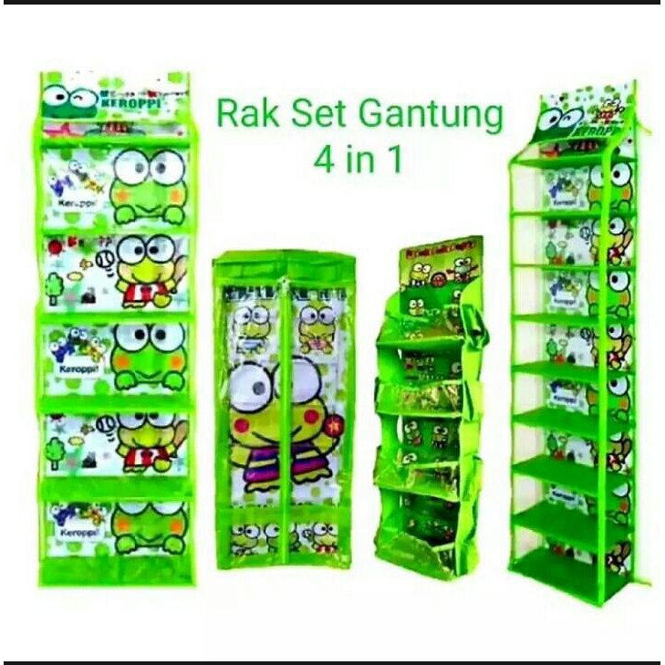 RAK GANTUNG SET 4 IN 1 (Rak tas, Sepatu, Kosmetik, Hijab)