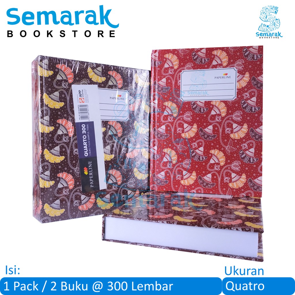 

Buku Tulis Sampul Tebal Paperline Hard Cover Quarto [1 Pack / 2 Buku @ 300 Lembar]