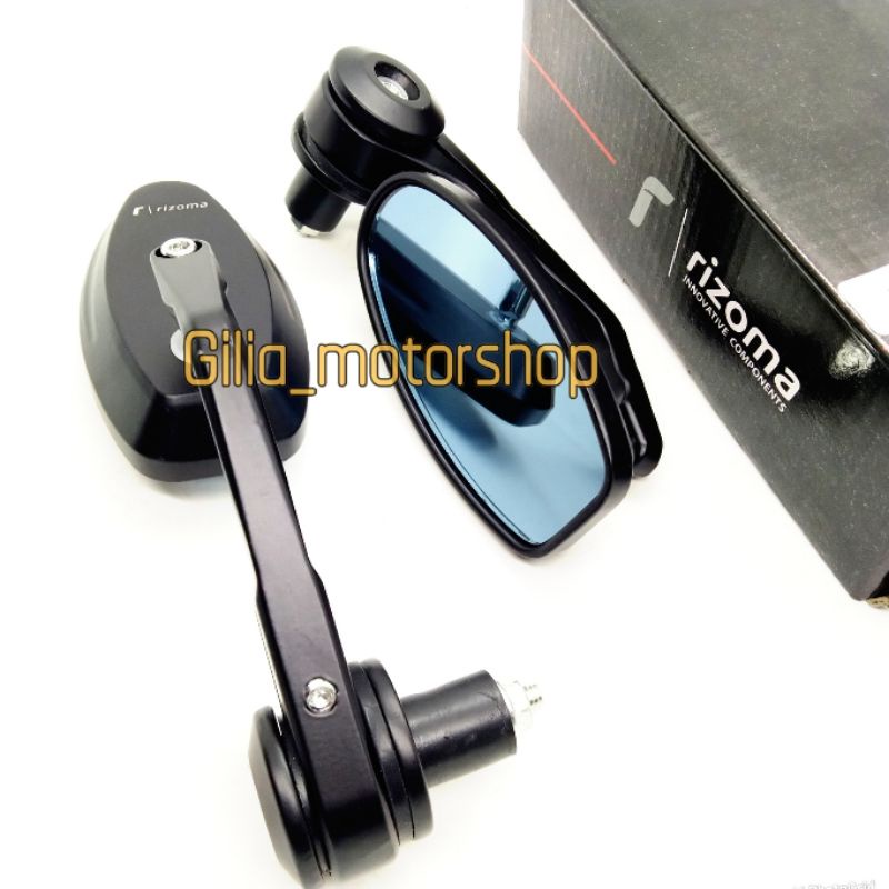 Spion Jalu 5001 rizoma Oval Bar End Black kaca Biru Edition Beat Scoopy Vario 110 125 150 Mio