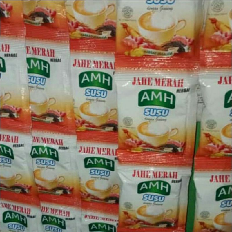 

Jahe Merah AMH SUSU 1 Renceng Isi 10 Sachet 100 % Asli Original