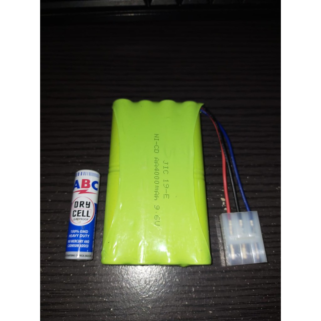 Baterai Batre Mobil Remot 9,6V 9.6V SOCKET PUTIH 3 PIN 4000mAh Batre RC