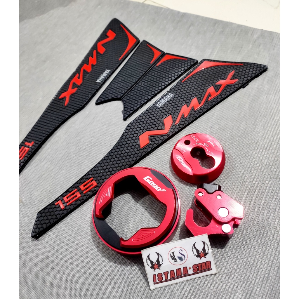 1 SET Cover kunci+cover tangki+gantungan lipat cnc emas