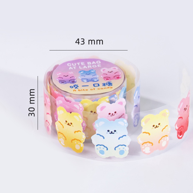 INS Cartoon Animal Series Sticker Tape Student Handbook Deco DIY Transparent Tape Sticker