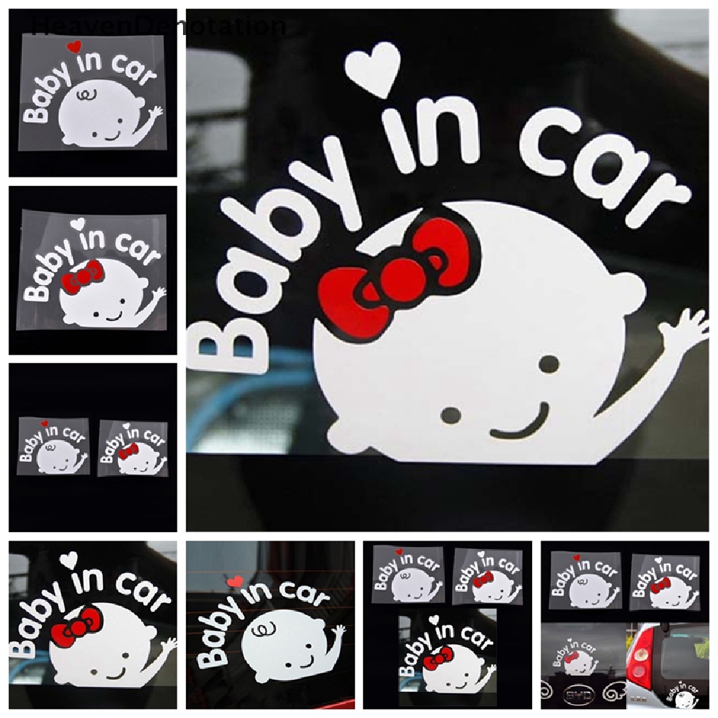 (Heavendenotation) Stiker Reflektif Motif Kartun Bayi Dalam Mobil