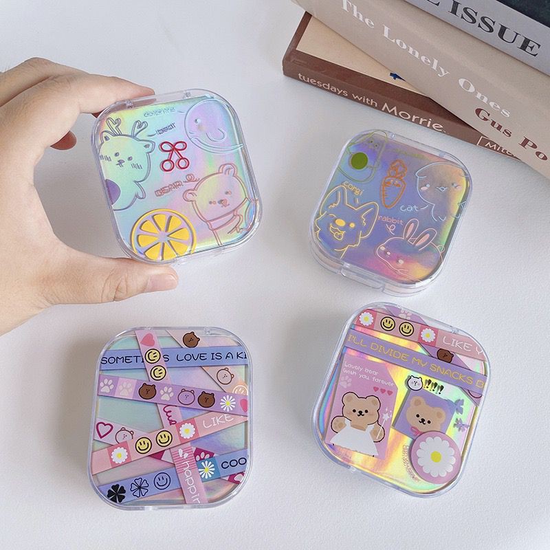 DS CL5 Case Lensa Mini Softlens/Wadah Soflen Hologram/Motif Beruang Imut/Travelkit/Import Harga Terjangkau