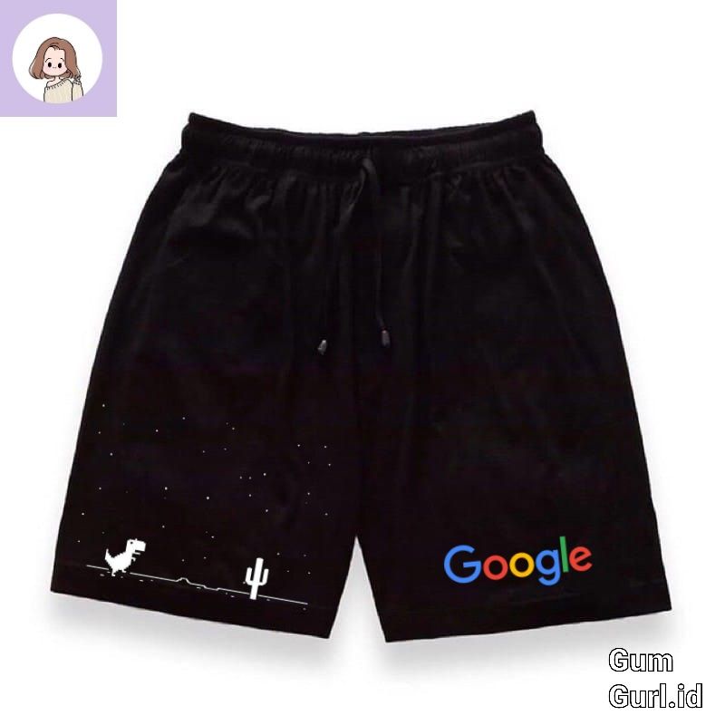 GumGurl short pants GOOGLE DINO pria wanita unisex celana dalam pendek distro shortpants boxer katun