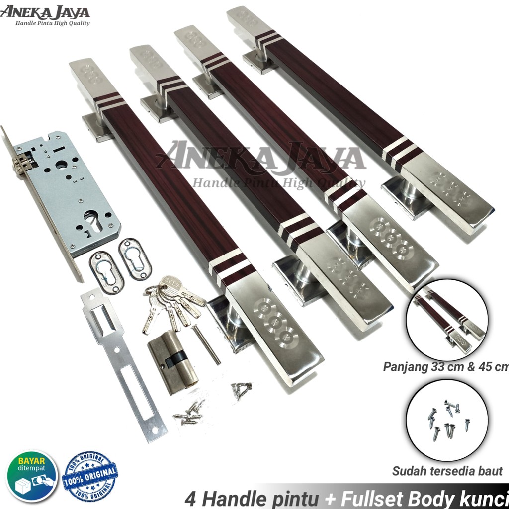 Satu 1 set isi 4 Handle kunci Pintu rumah 33 cm &amp; 45 cm / Tarikan Pintu rumah / gagang pintu rumah