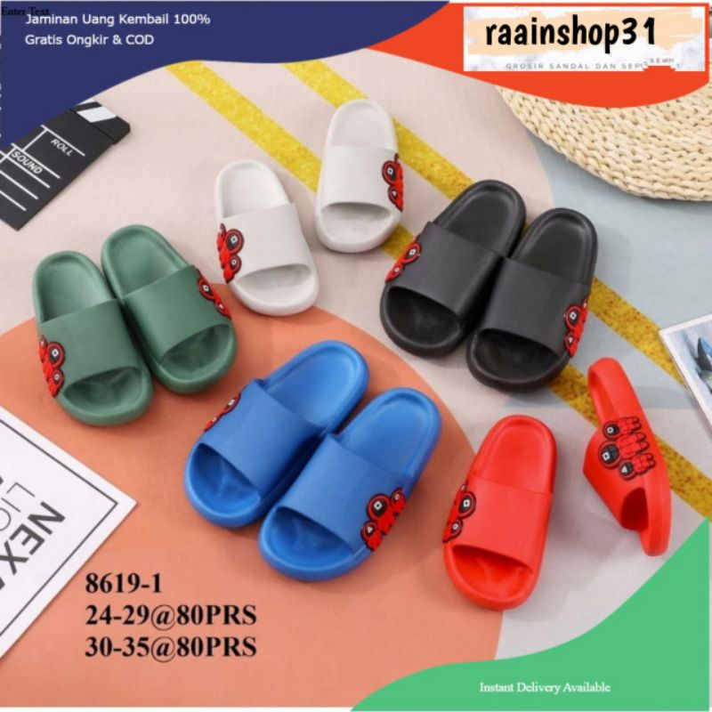 Sandal anak Squid game Sandal anak terbaru selop karet anak Sandal karet import anak anak