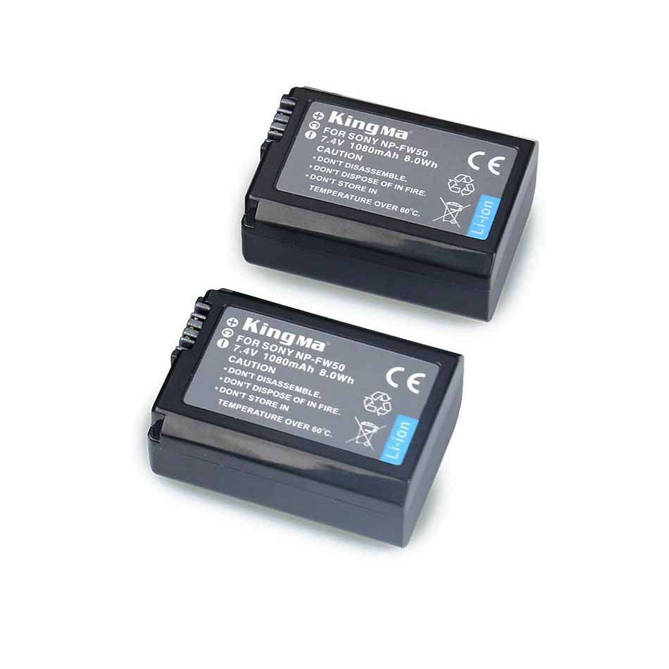 AKN88 - KINGMA Dual Charger Battery NP-FW50 2 Set Batteries