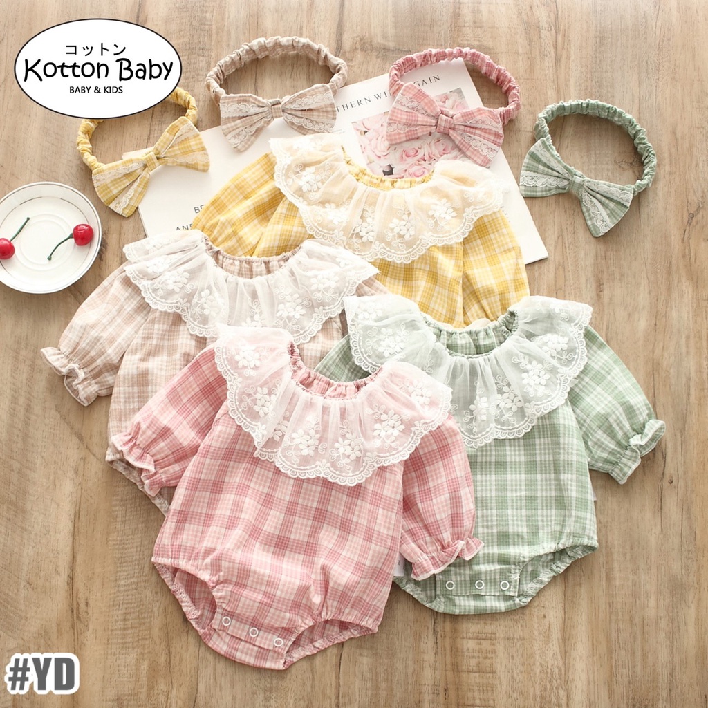 (free bandana) 0-18bln JUMPER RUFFLE BASIC BAYI | JUMPSUIT ROMPER BAJU PAKAIAN ANAK catalog YQER YD