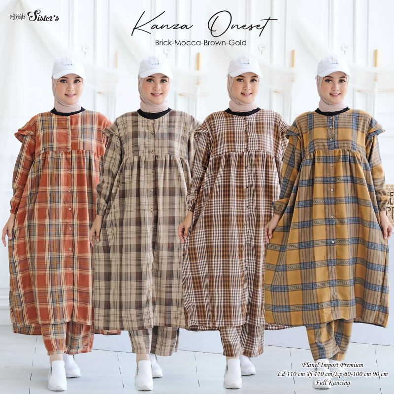 KANZA ONESET WANITA SETELAN FLANEL HIJAB SISTER