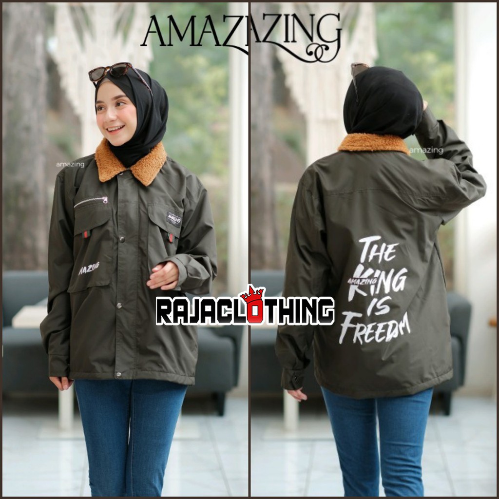 RCL - Jaket Pria Cozy Wanita Merk Amazing / Jaket Parasut Gunung / Jaket Windbreaker