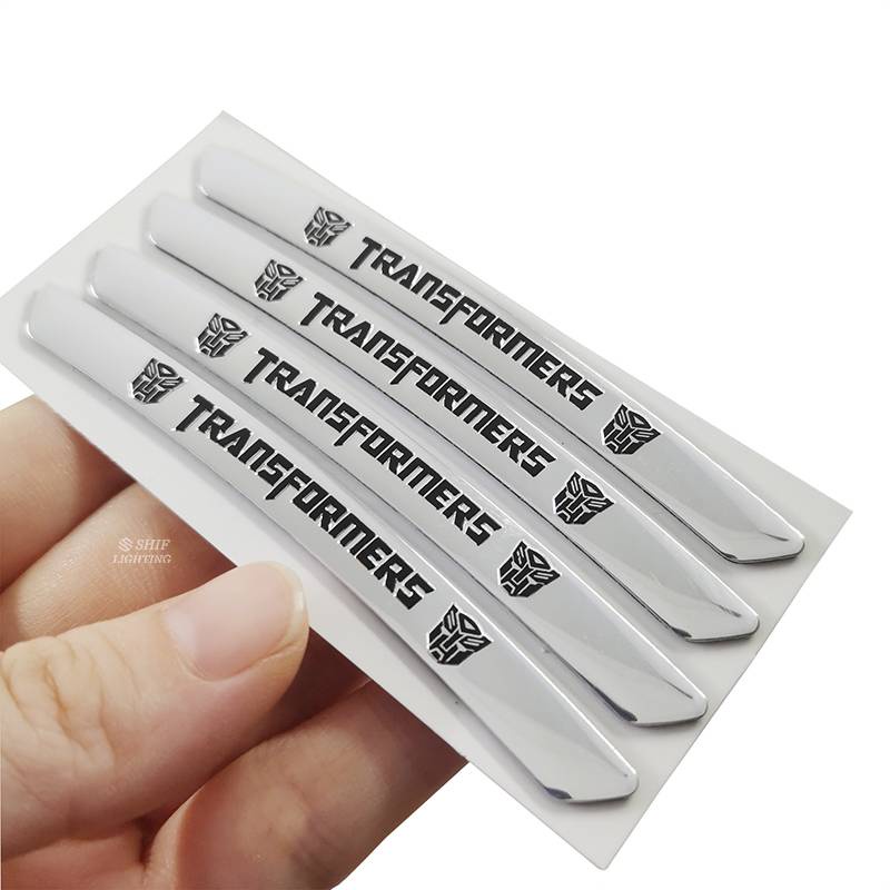 4pcs Stiker Emblem Logo Transformer Bahan Aluminum Untuk Dekorasi Velg Mobil