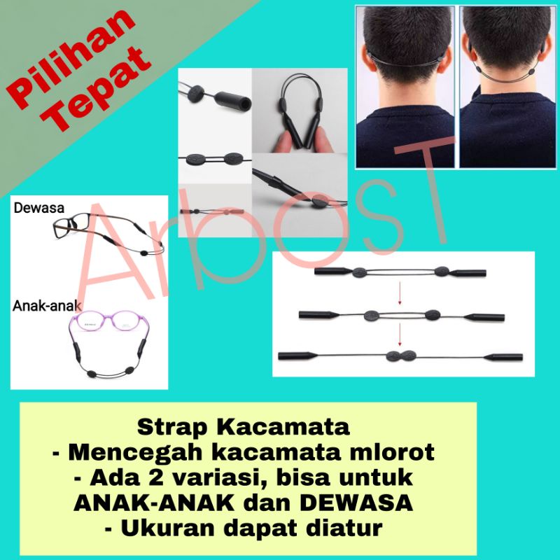 Tali Pengait Kacamata Strap Kacamata Anti Slip Anti Mlorot Kacamata Holder Kacamata Tali Adjustable