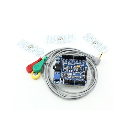 ECG / EKG / EMG Shield for Arduino with Cables and Electrodes sensor