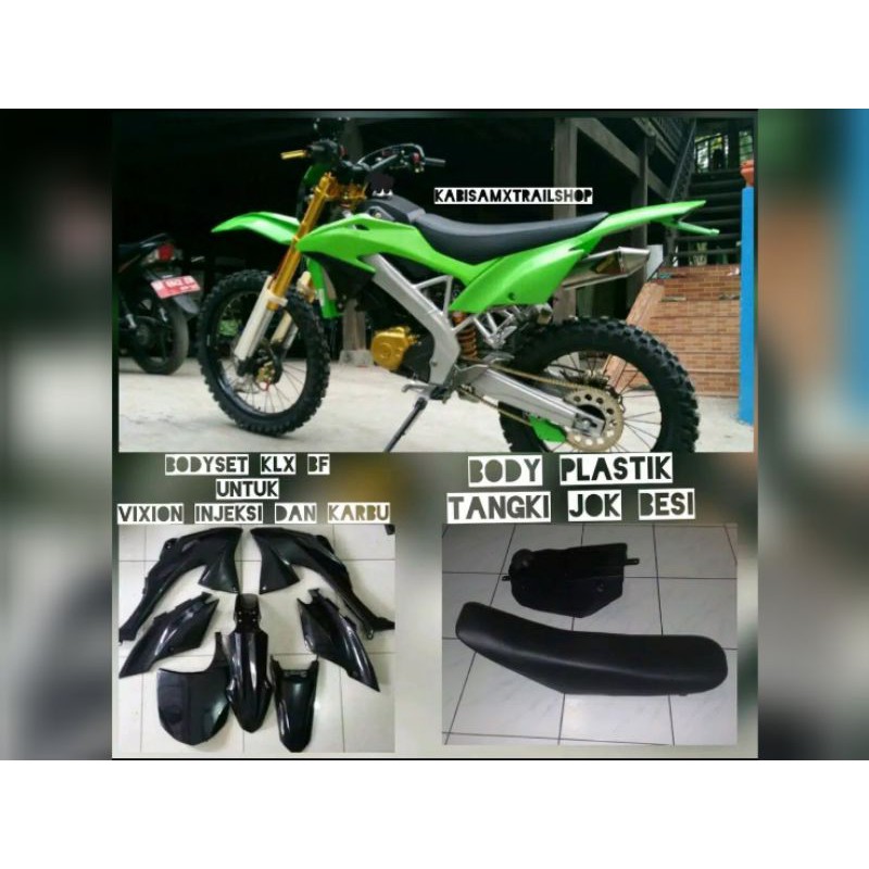 bodyset trail klx bf tangki jok besi vixion klx bf plastik tangki jok besi injeksi dan palang tengah