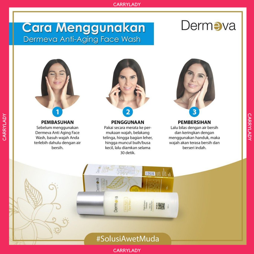 DERMEVA ANTI AGING FACIAL WASH &amp; CREAM DIJAMIN 100% ORIGINAL - DISTRIBUTOR RESMI