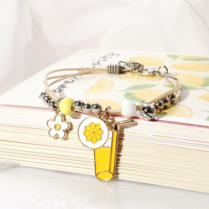 Carley Gelang Kartun Banyak Varias couple Daisy etnik bead Tali persahabatan Braided Bracelet/Friendship Adjustable Fashion Aksesoris bangle bagus model korea terbaru lucu imut cantik cocok untuk hadiah bentuk buah binatangi [A3-2]-Juice