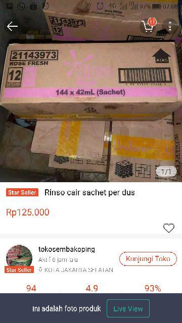 Rinso Cair Sachet Per Dus