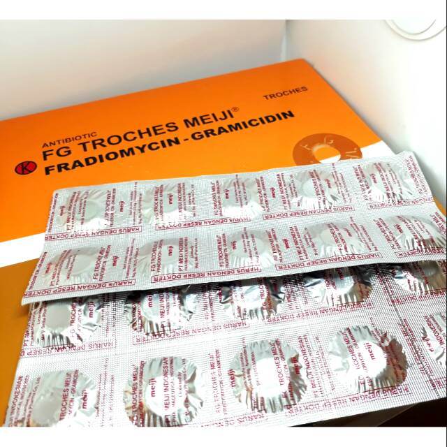 Fg Troches Meiji Tablet Hisap Sakit Tenggorokan Antibiotik