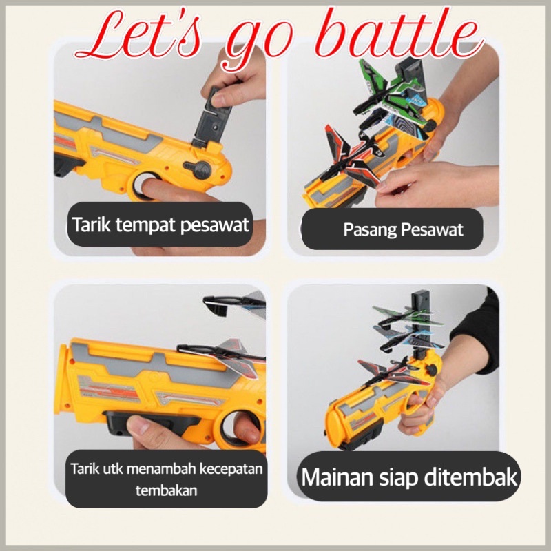 AZ Air battle Mainan anak laki laki mainan pistol dengan pesawat terbang mainan outdoor anak