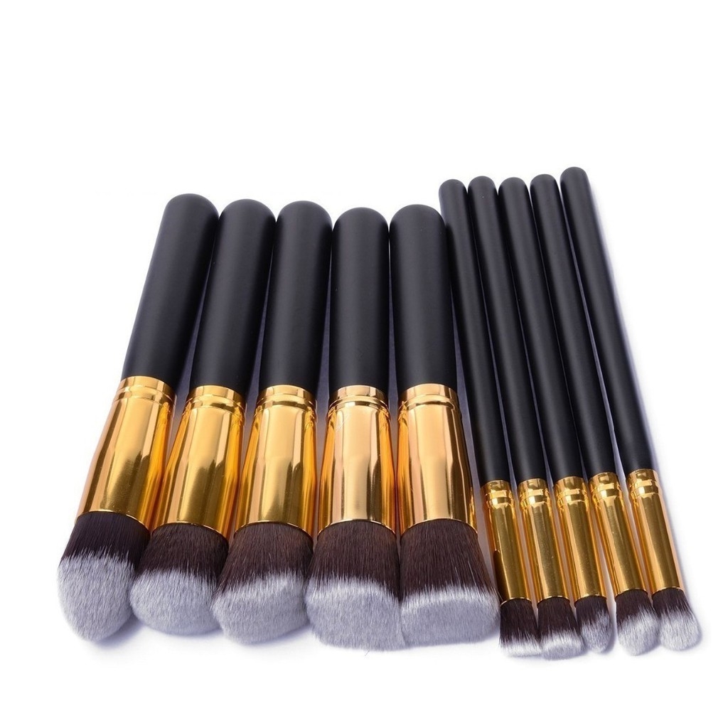 10PCS Set Make Up Brush / Kuas Make Up Kosmetik Wajah Mata Lembut Contour - Kabuki Brush