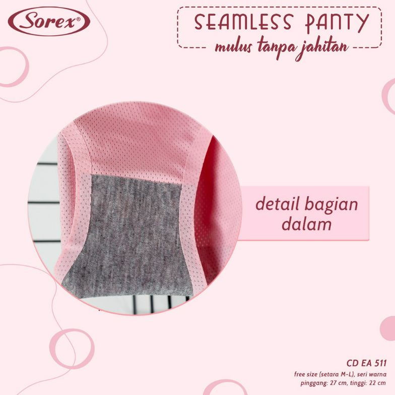 Sorex CD Fashion Midi Wanita Seamless Tanpa Jahitan Anti Nyeplak Pori Freesize (Setara M-L) CD EA 511 - Pakaian Dalam Wanita