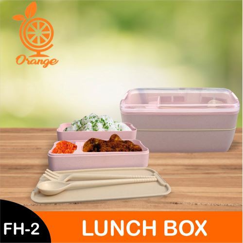 Lunch Box Kotak Makan 2 Susun Lunch Box Anti Tumpah tempat Bekal Makanan Anak Free Sendok &amp; Garpu