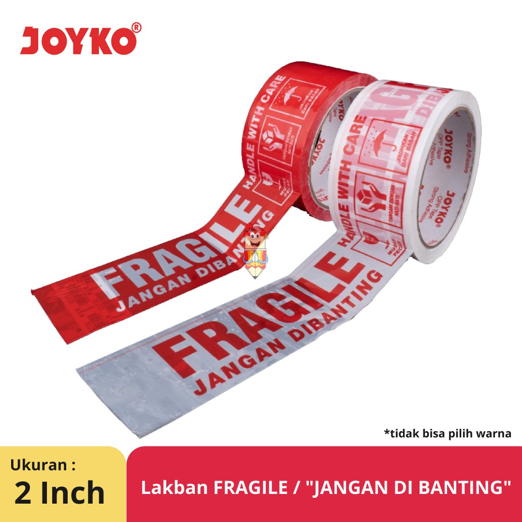

Lakban Fragile Jangan Dibanting Opp Tape Joyko OPP 2 inch 48 mm