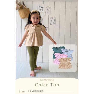 Colar Top Kiekeboo baju kaos atasan anak balita cewek perempuan polos babydoll 1 2 3 4 tahun