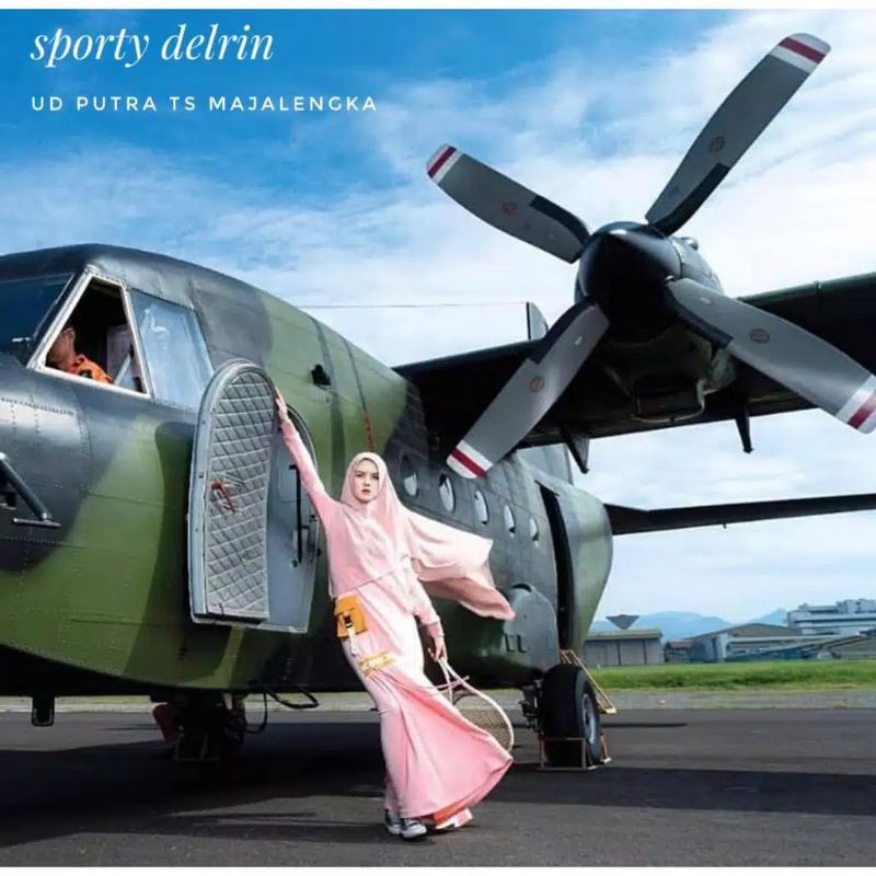 LINA SUKIJO / Syari Set Sporty Delrin by eLeS / set syari premium / set syari brand eLeS