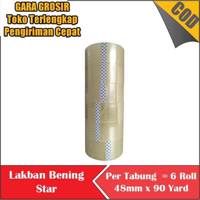 

Lakban Isolasi Bening 6 Roll Star 2 Inch 90 Yard