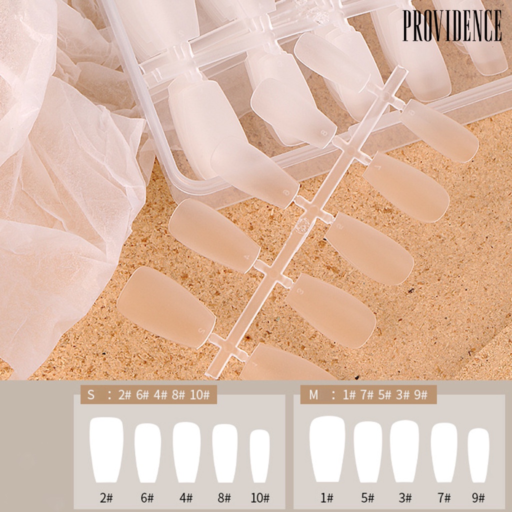 Providence 100Pcs / Set Kuku Palsu Ultra Panjang Flexible Warna Matte Untuk Nail Art