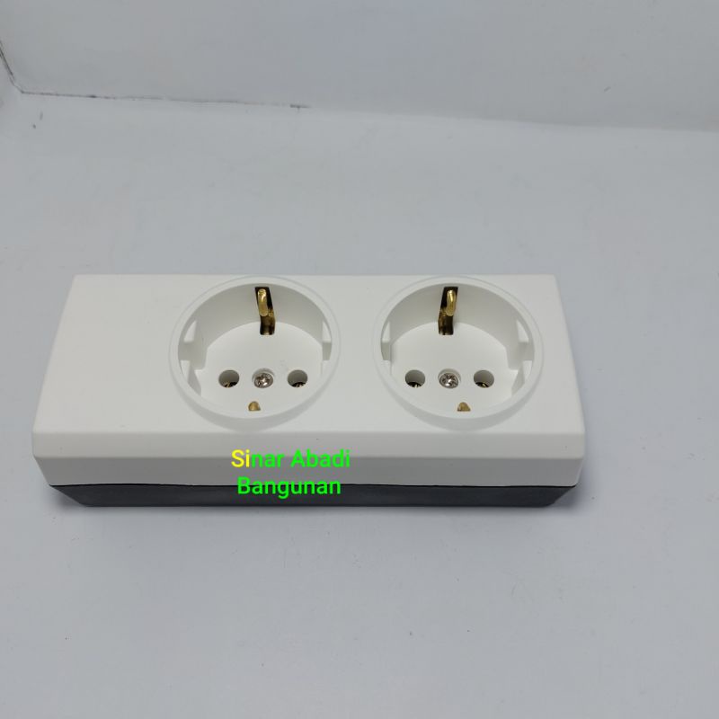 STOP KONTAK BROCO 2LUBANG/TERMINAL/COLOKAN LISTRIK