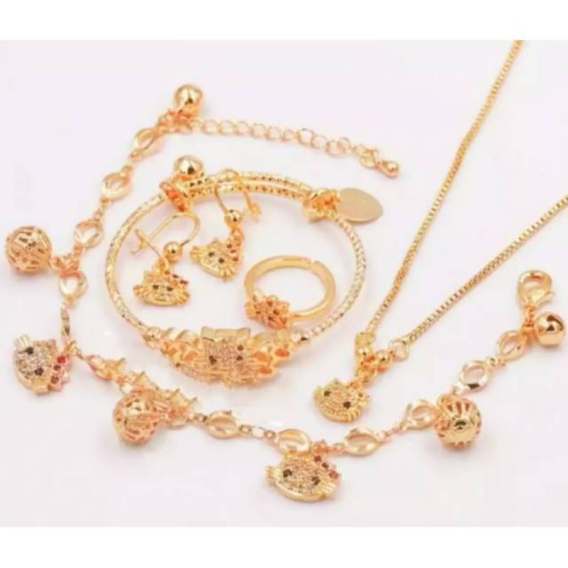 Set perhiasan anak karakter hello Kity lucu