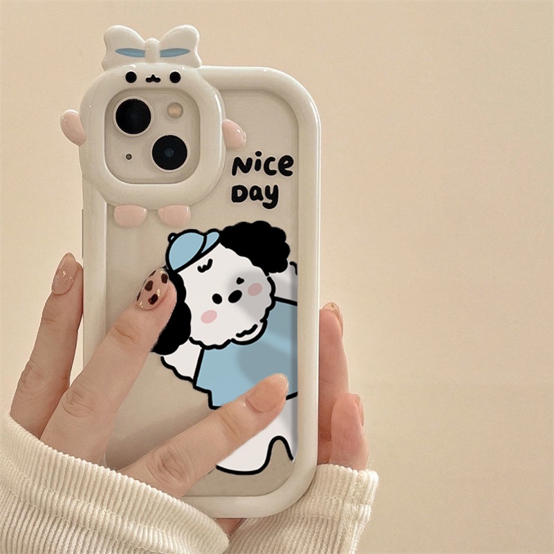 Casing Silikon compatible for Iphone 14 13 12 11 Pro Max X Xr Xs Max Se 2020 Iphone 6 6s 7 8 Plus + Airbag Lens Shockproof Phone Case Milk White Bunga Hollow Lattice Hollow Handphone Murah Hard Case Anti-fall Soft Silicone Protective Case Casing
