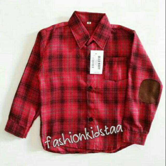 kemeja flanel anak laki laki old navy merah